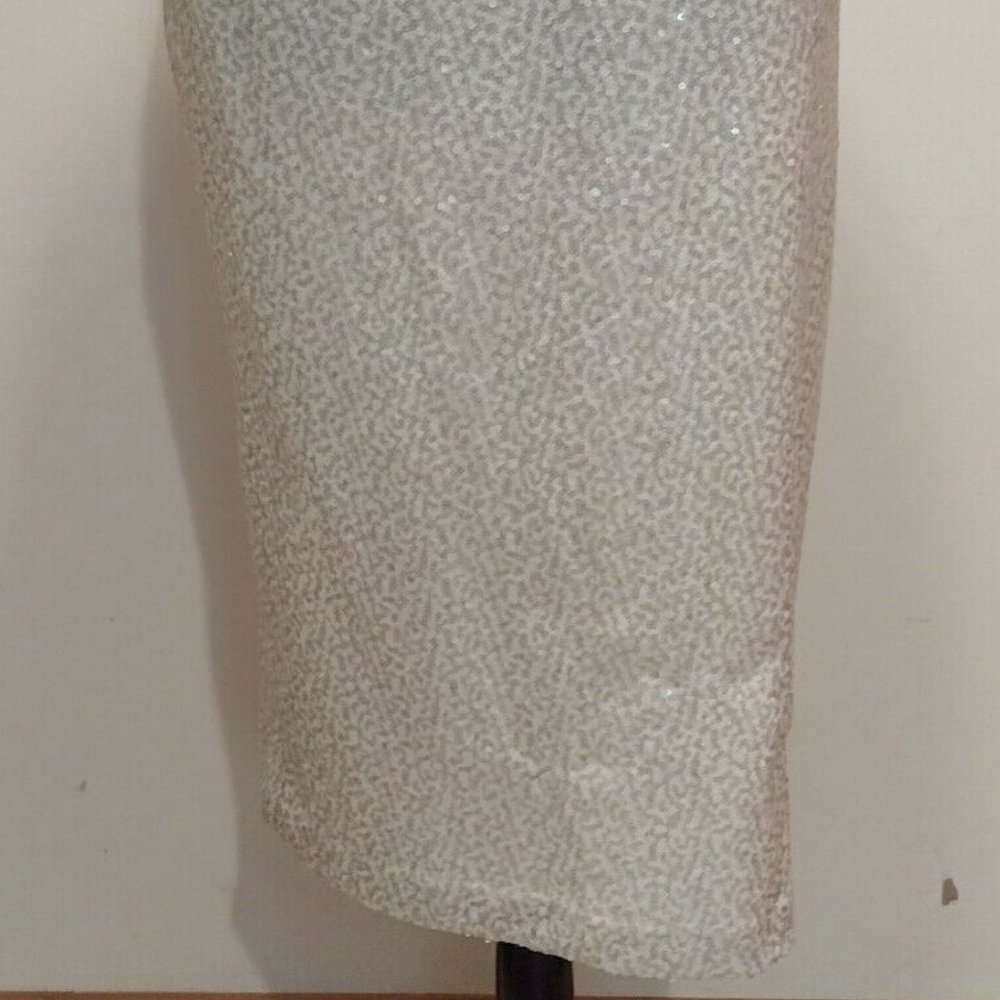NWOT CHICOS SEQUINED WINTER WHITE WOMENS PENCIL EVENING HOLIDAY SKIRT SZ 2.5 XL